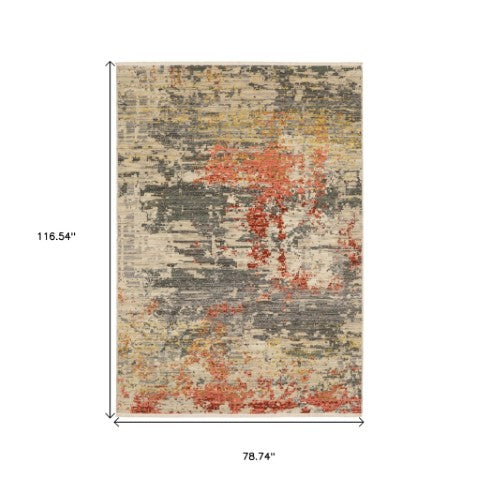 Homeroots 2' Beige And Pink Abstract Area Rug With Fringe – Stylish Design For Cozy Home Décor Upgrade 7' X 10' Wool Blend 575919