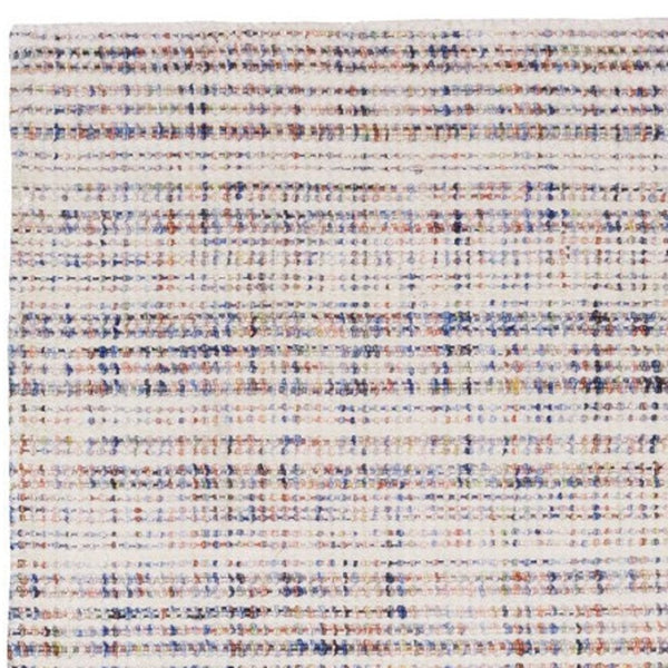 Homeroots 5' Ivory Striped Hand-tufted Area Rug - Add Elegant Texture And Style To Enhance Your Home Decor 8' Runner Wool Blend 575920