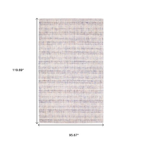 Homeroots 5' Ivory Striped Hand-tufted Area Rug - Add Elegant Texture And Style To Enhance Your Home Decor 8' X 10' Wool Blend 575921