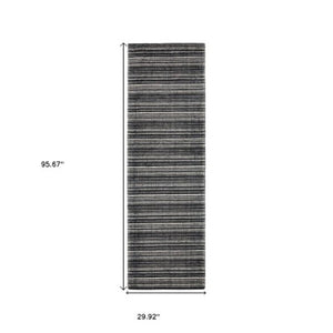 Homeroots 5' Ivory Striped Hand-tufted Area Rug - Add Elegant Texture And Style To Enhance Your Home Decor 8' Runner Wool Blend 575922