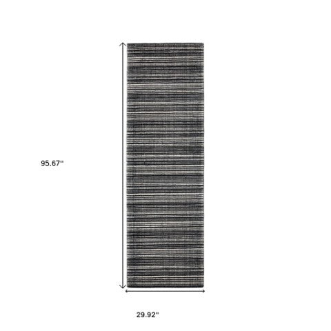 Homeroots 5' Ivory Striped Hand-tufted Area Rug - Add Elegant Texture And Style To Enhance Your Home Decor 8' Runner Wool Blend 575922