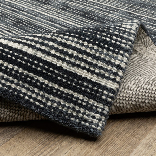 Homeroots 5' Ivory Striped Hand-tufted Area Rug - Add Elegant Texture And Style To Enhance Your Home Decor 8' Runner Wool Blend 575922