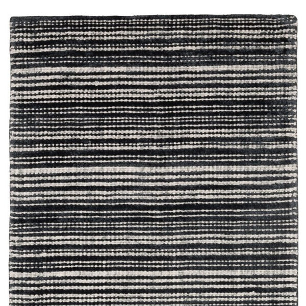 Homeroots 5' Ivory Striped Hand-tufted Area Rug - Add Elegant Texture And Style To Enhance Your Home Decor 8' Runner Wool Blend 575922