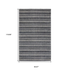 Homeroots 5' Ivory Striped Hand-tufted Area Rug - Add Elegant Texture And Style To Enhance Your Home Decor 8' X 10' Wool Blend 575923
