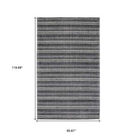Homeroots 5' Ivory Striped Hand-tufted Area Rug - Add Elegant Texture And Style To Enhance Your Home Decor 8' X 10' Wool Blend 575923