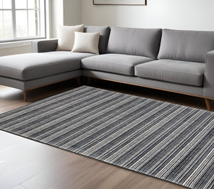 Homeroots 5' Ivory Striped Hand-tufted Area Rug - Add Elegant Texture And Style To Enhance Your Home Decor 8' X 10' Wool Blend 575923