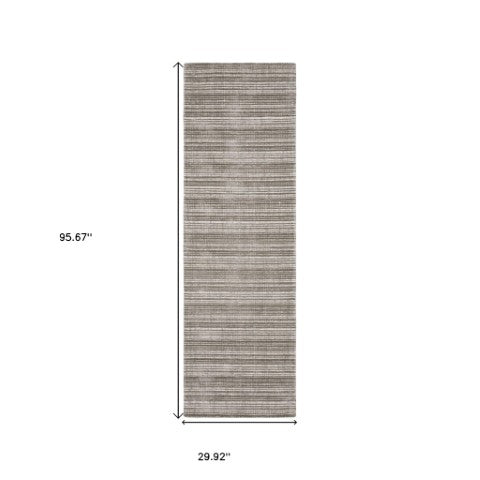 Homeroots 5' Ivory Striped Hand-tufted Area Rug - Add Elegant Texture And Style To Enhance Your Home Decor 8' Runner Wool Blend 575926