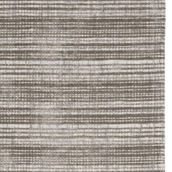 Homeroots 5' Ivory Striped Hand-tufted Area Rug - Add Elegant Texture And Style To Enhance Your Home Decor 8' Runner Wool Blend 575926