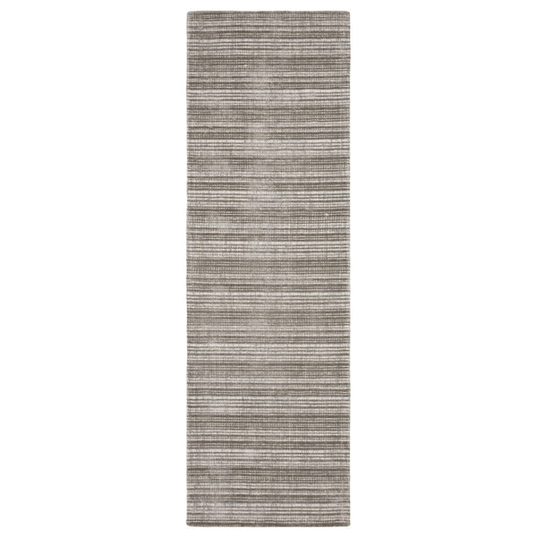 HomeRoots 5' Elegant Ivory and Gray Striped Hand-Tufted Area Rug for Modern and Transitional Home Decor 8' Runner 575926