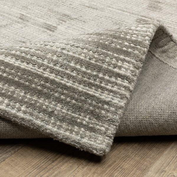 Homeroots 5' Ivory Striped Hand-tufted Area Rug - Add Elegant Texture And Style To Enhance Your Home Decor 8' Runner Wool Blend 575926