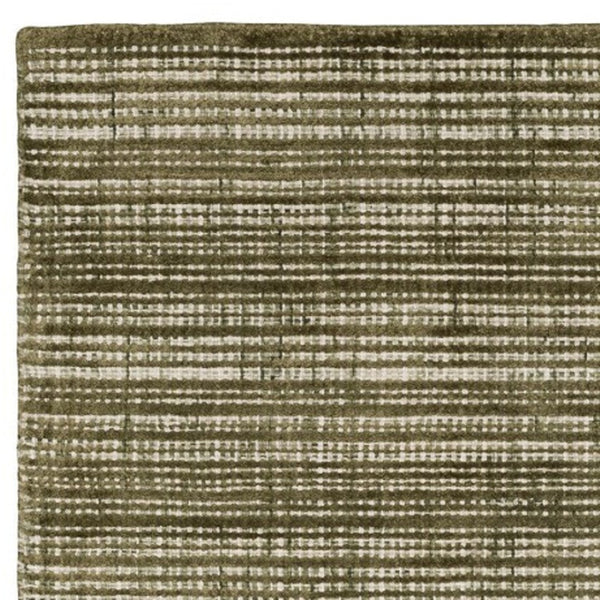 Homeroots 5' Ivory Striped Hand-tufted Area Rug - Add Elegant Texture And Style To Enhance Your Home Decor 8' Runner Wool Blend 575932