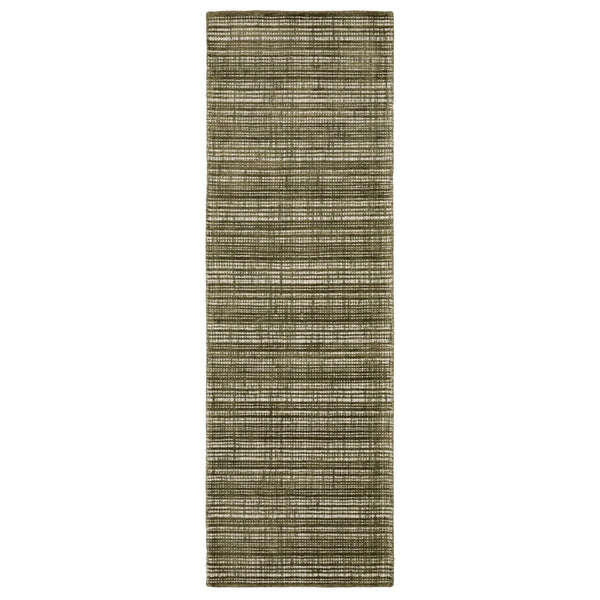 HomeRoots 5' Elegant Ivory and Gray Striped Hand-Tufted Area Rug for Modern and Transitional Home Decor 8' Runner 575932