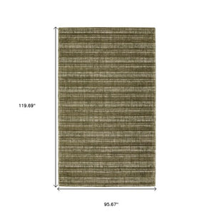 Homeroots 5' Ivory Striped Hand-tufted Area Rug - Add Elegant Texture And Style To Enhance Your Home Decor 8' X 10' Wool Blend 575933