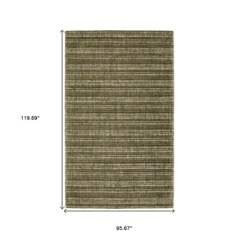 Homeroots 5' Ivory Striped Hand-tufted Area Rug - Add Elegant Texture And Style To Enhance Your Home Decor 8' X 10' Wool Blend 575933
