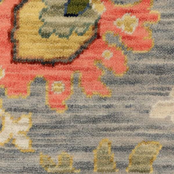 Homeroots 2' Gray Blue And Yellow Oriental Area Rug With Fringe – Stylish Design To Enhance Your Home Decor 7' X 10' Wool Blend 575936