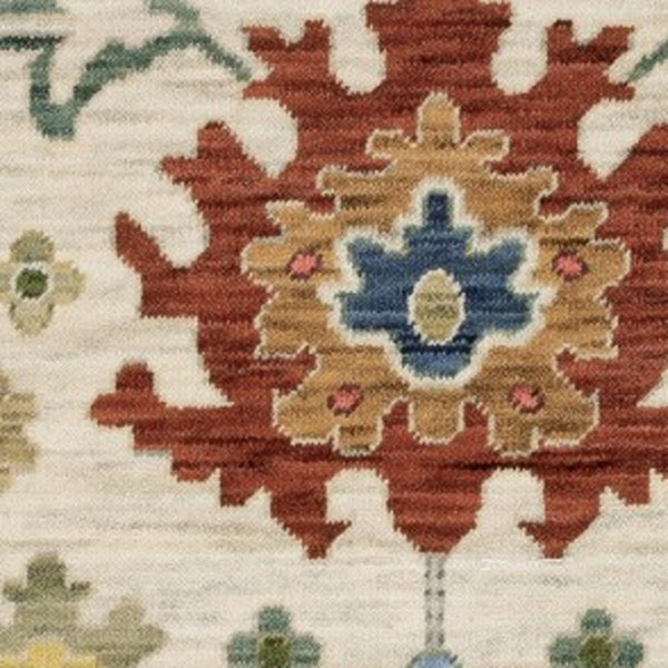 Homeroots 2' Gray Blue And Yellow Oriental Area Rug With Fringe – Stylish Design To Enhance Your Home Decor 7' X 10' Wool Blend 575937