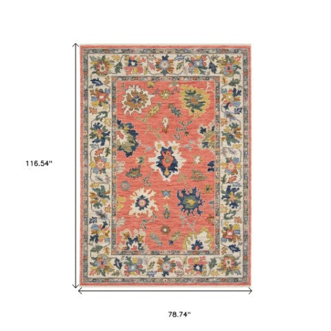 Homeroots 2' Cozy Gray Oriental Area Rug With Fringe - Elevate Your Space With Timeless Style And Warmth 7' X 10' Wool Blend 575939