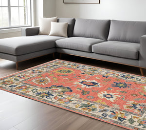 Homeroots 2' Cozy Gray Oriental Area Rug With Fringe - Elevate Your Space With Timeless Style And Warmth 7' X 10' Wool Blend 575939