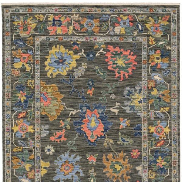 Homeroots 2' Cozy Gray Oriental Area Rug With Fringe - Elevate Your Space With Timeless Style And Warmth 7' X 10' Wool Blend 575940