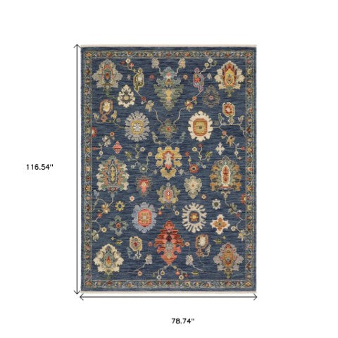 Homeroots 2' Yellow Oriental Area Rug With Fringe - Timeless Design For Cozy Home Decor And Warmth 7' X 10' Wool Blend 575941