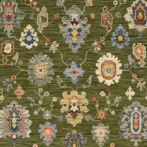 Homeroots 2' Yellow Oriental Area Rug With Fringe - Timeless Design For Cozy Home Decor And Warmth 7' X 10' Wool Blend 575942