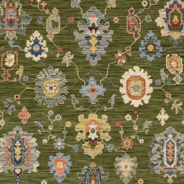 Homeroots 2' Yellow Oriental Area Rug With Fringe - Timeless Design For Cozy Home Decor And Warmth 7' X 10' Wool Blend 575942