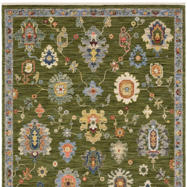 Homeroots 2' Yellow Oriental Area Rug With Fringe - Timeless Design For Cozy Home Decor And Warmth 7' X 10' Wool Blend 575942