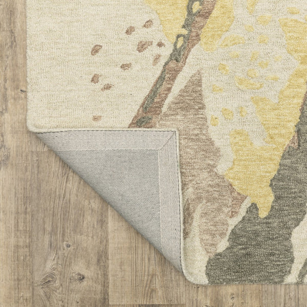 Homeroots 5' Beige Wool Abstract Hand-tufted Area Rug – Elevate Your Living Space With Style And Sophistication 5' X 8' Wool 575945