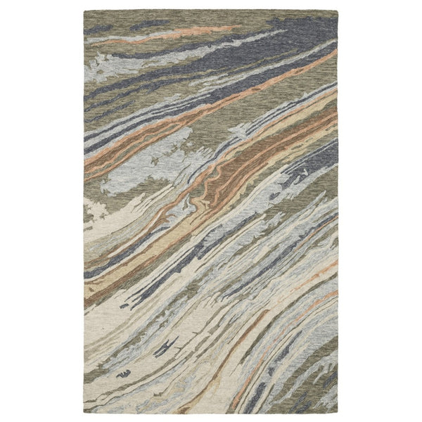 HomeRoots 5' Gray and Blue Wool Abstract Hand-Tufted Area Rug - Modern Comfort for Your Living Space Decor 5' X 8' 575947