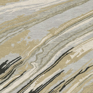 HomeRoots 5' Gray Wool Abstract Hand-Tufted Area Rug - Contemporary Artistry and Cozy Comfort for Your Home 5' X 8' 575948