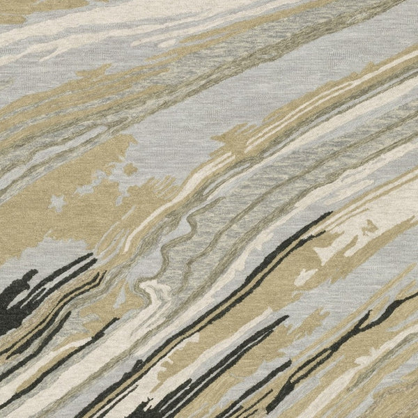 HomeRoots 5' Gray Wool Abstract Hand-Tufted Area Rug - Contemporary Artistry and Cozy Comfort for Your Home 5' X 8' 575948