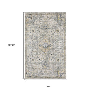 Homeroots 10' Gray Medallion Hand-tufted Runner Rug - Artistic Home Decor For Stylish Living Spaces 6' X 9' Wool Blend 575955