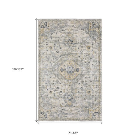 Homeroots 10' Gray Medallion Hand-tufted Runner Rug - Artistic Home Decor For Stylish Living Spaces 6' X 9' Wool Blend 575955