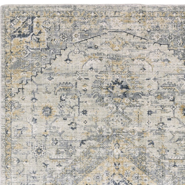 Homeroots 10' Gray Medallion Hand-tufted Runner Rug - Artistic Home Decor For Stylish Living Spaces 6' X 9' Wool Blend 575955