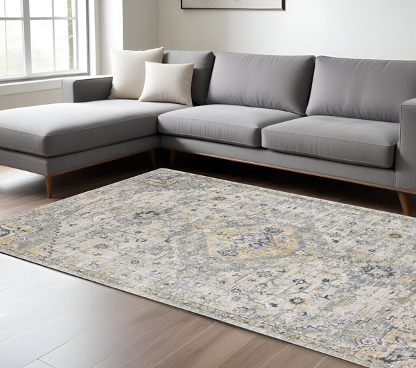 Homeroots 10' Gray Medallion Hand-tufted Runner Rug - Artistic Home Decor For Stylish Living Spaces 6' X 9' Wool Blend 575955