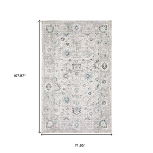 HomeRoots 10' Ivory and Teal Hand-Tufted Oriental Runner Rug - Artisan Crafted for Timeless Elegance and Comfort 6' X 9' 575956