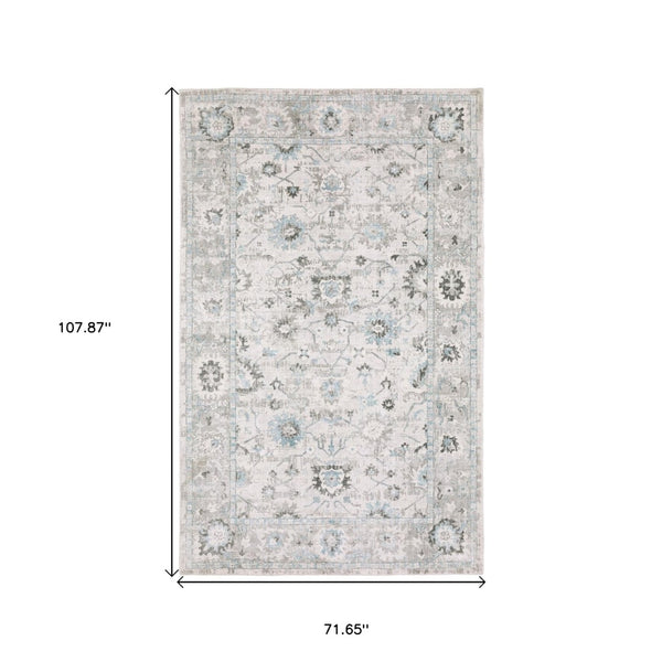 HomeRoots 10' Ivory and Teal Hand-Tufted Oriental Runner Rug - Artisan Crafted for Timeless Elegance and Comfort 6' X 9' 575956