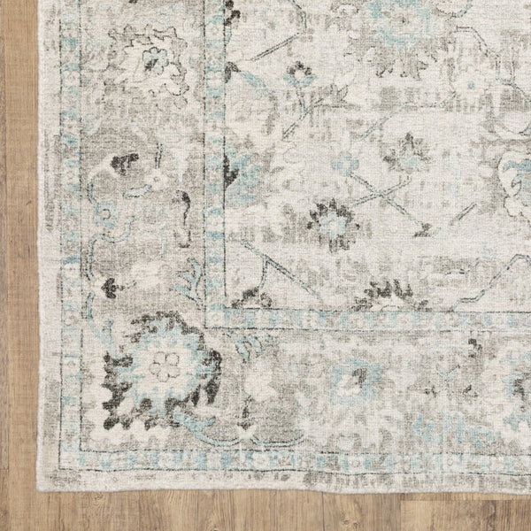 HomeRoots 10' Ivory and Teal Hand-Tufted Oriental Runner Rug - Artisan Crafted for Timeless Elegance and Comfort 6' X 9' 575956