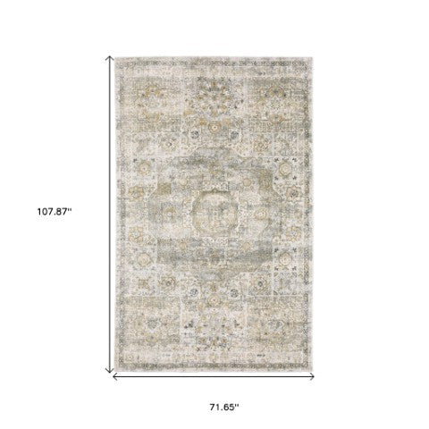 Homeroots 10' Gray Medallion Hand-tufted Runner Rug - Elegant Design To Enhance Your Home's Warmth And Style 6' X 9' Wool Blend 575957