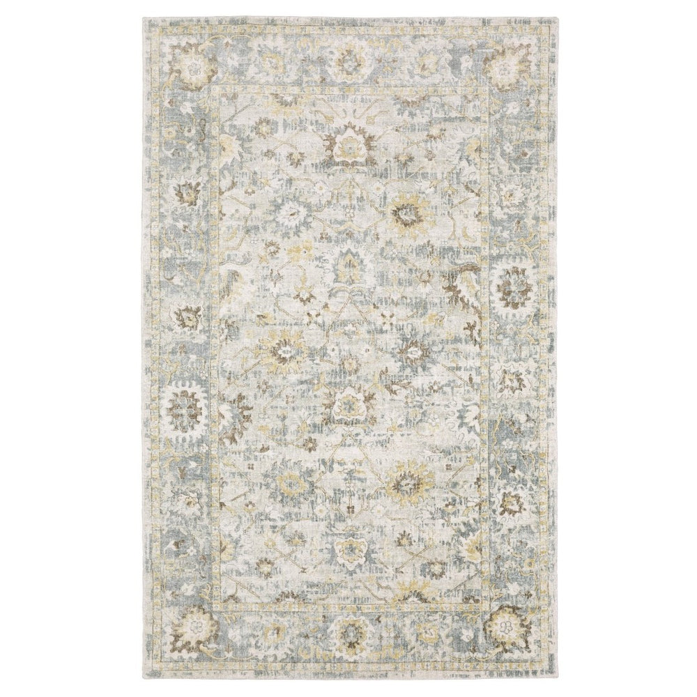 HomeRoots 10' Hand-Tufted Ivory and Blue Oriental Runner Rug - Elegant Design for Hallways and Entryways 6' X 9' 575958