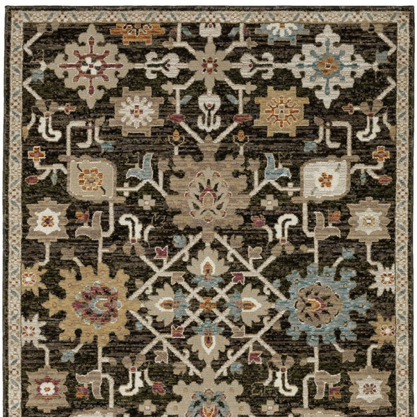 Homeroots 2' Elegant Brown Oriental Area Rug - Stain Resistant, Soft Texture, Perfect For Homes With Kids & Pets 3' X 5' Polypropylene 575960