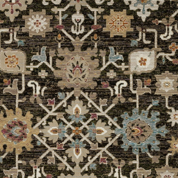 Homeroots 2' Elegant Brown Oriental Area Rug - Stain Resistant, Soft Texture, Perfect For Homes With Kids & Pets 3' X 5' Polypropylene 575960