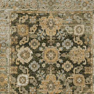 Homeroots 2' Enchanting Green Oriental Area Rug - Stain Resistant, Perfect For Homes With Kids And Pets! 3' X 5' Polypropylene 575962
