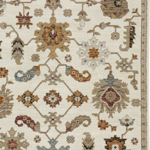 Homeroots 2' Ivory Oriental Area Rug - Stylish Power Loom Design, Stain Resistant, Perfect For Any Decor 3' X 5' Polypropylene 575963