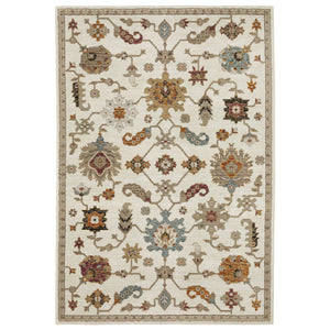 Homeroots 2' Ivory Oriental Area Rug - Stylish Power Loom Design, Stain Resistant, Perfect For Any Decor 3' X 5' Polypropylene 575963