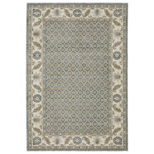 HomeRoots 3' Timeless Blue and Ivory Oriental Area Rug - Durable, Stain-Resistant Design for Home Elegance 3' X 5' 575964