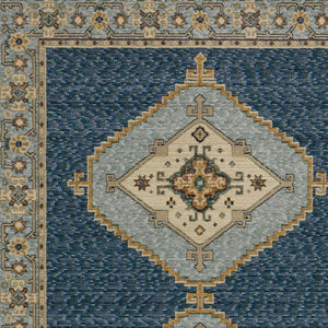 Homeroots 2' Blue Medallion Area Rug – Stain-resistant Power Loom Design For Stylish Spaces With Kids & Pets 3' X 5' Polypropylene 575965