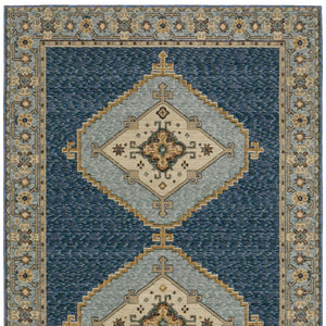 Homeroots 2' Blue Medallion Area Rug – Stain-resistant Power Loom Design For Stylish Spaces With Kids & Pets 3' X 5' Polypropylene 575965