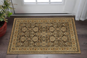 Homeroots 2' Brown Oriental Area Rug - Elegant Design, Stain Resistant, Perfect For Homes With Kids And Pets 3' X 5' Polypropylene 575966