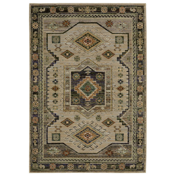 Homeroots 2' Stunning Blue Tribal Area Rug - Stain Resistant, Perfect For Kids And Pets, Adds Warmth To Any Space 3' X 5' Polypropylene 575968